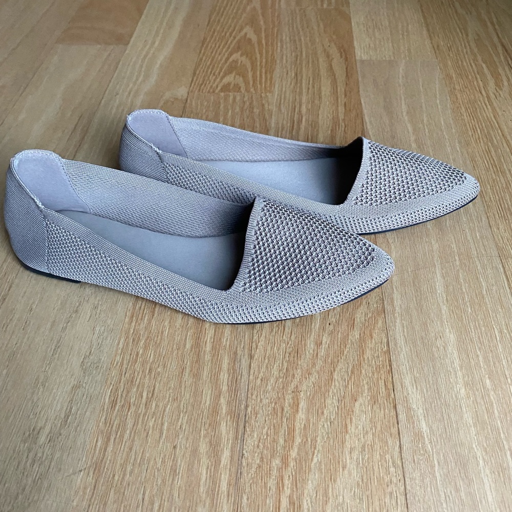 Tan Mia pointed toe flat. Soft and flexible.  Never worn! Size 7